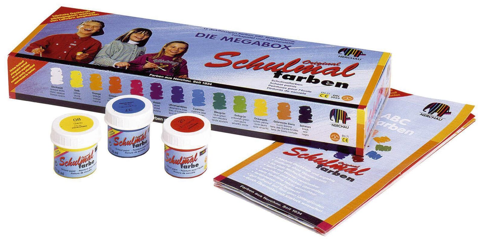 Lukas Nerchau Schulmalfarbe farbsortiert 13x 18.0 ml