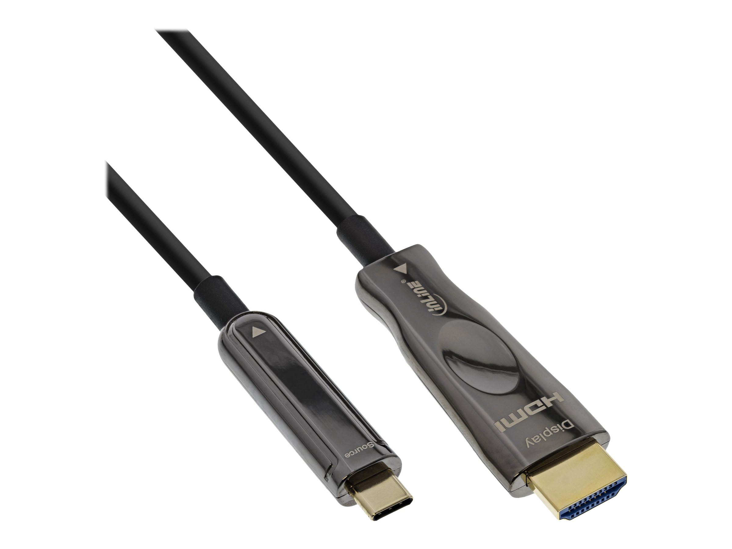 InLine 64210A adaptador de cable de v�deo 10 m USB Tipo C HDMI Negro
