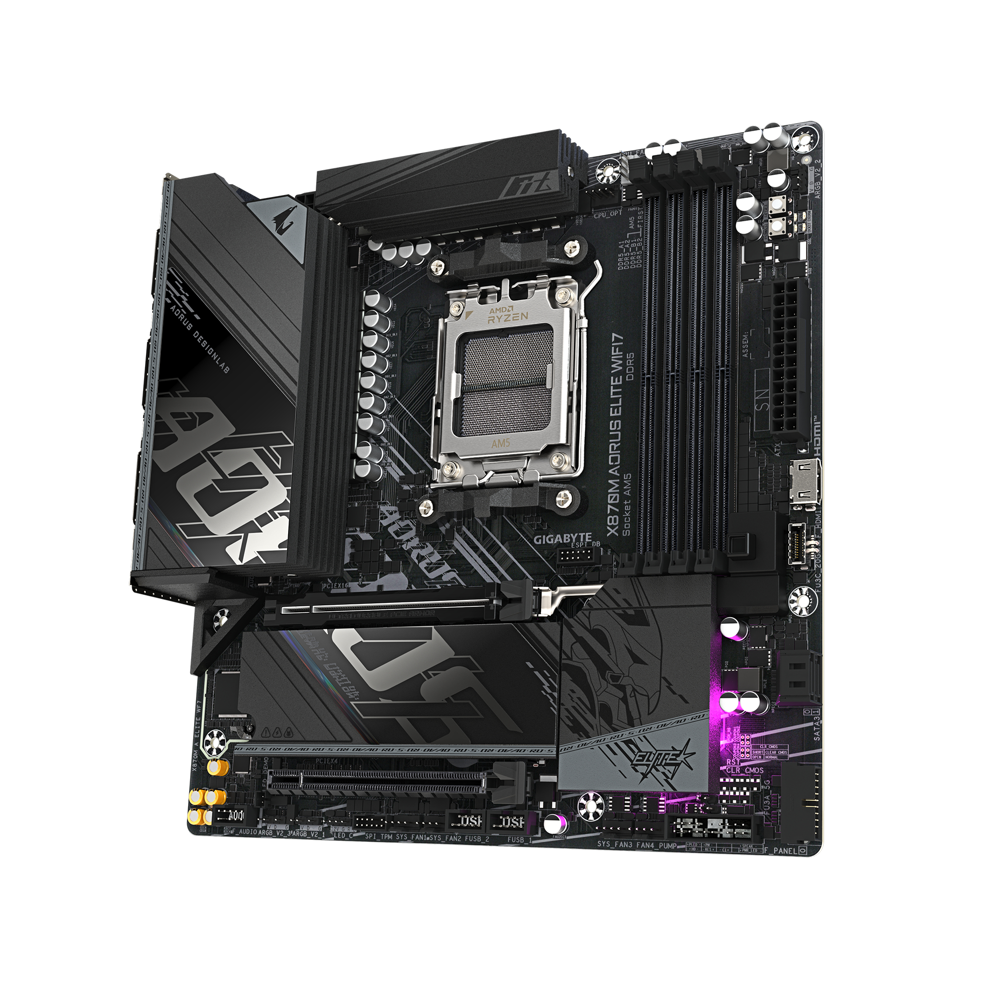 Gigabyte X870M A ELITE WF7 AM5 4xDDR5 2xSATA 2xM.2 1xHDMI - AMD Sockel AM5 (Ryzen Zen4) - ATX