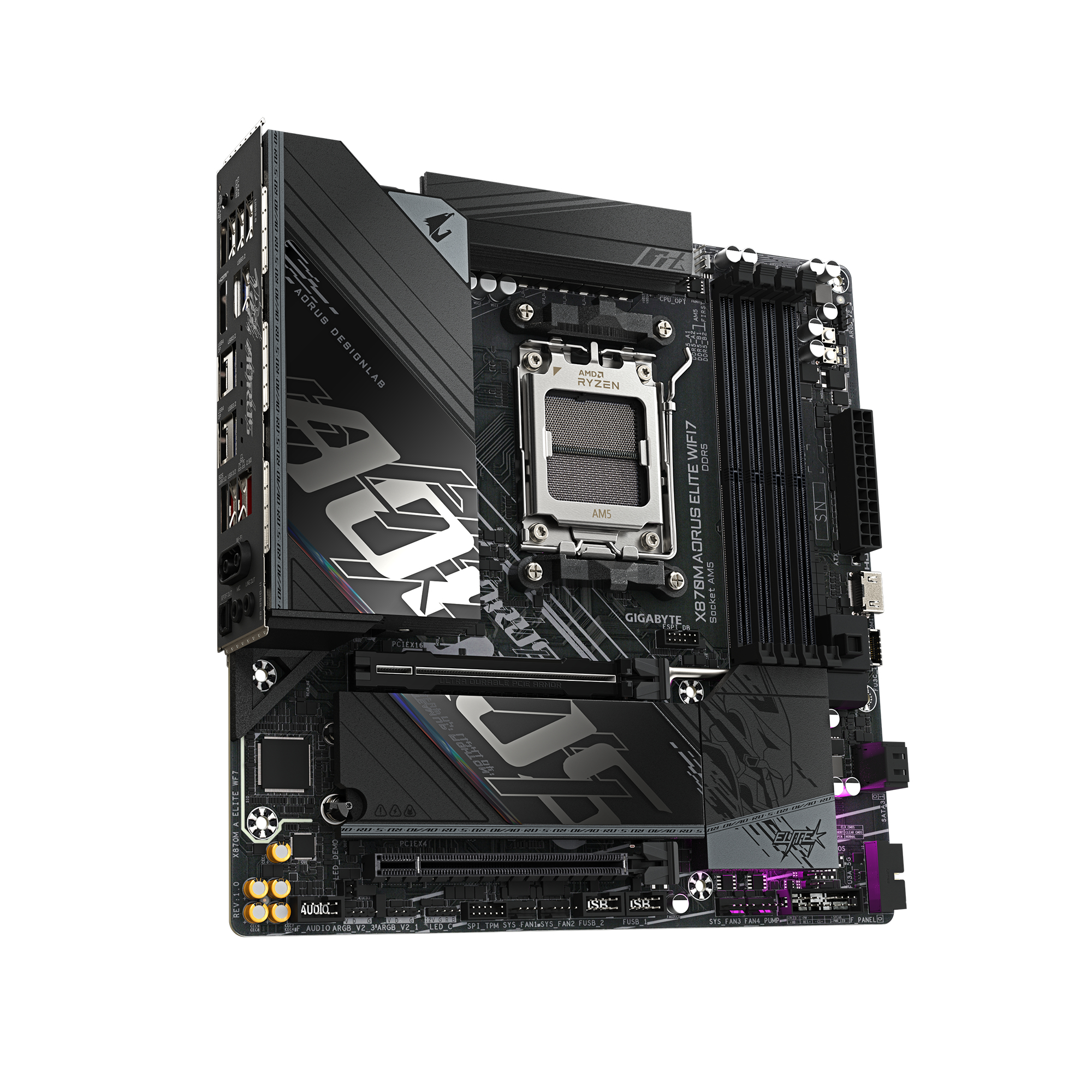 Gigabyte X870M A ELITE WF7 AM5 4xDDR5 2xSATA 2xM.2 1xHDMI - AMD Sockel AM5 (Ryzen Zen4) - ATX