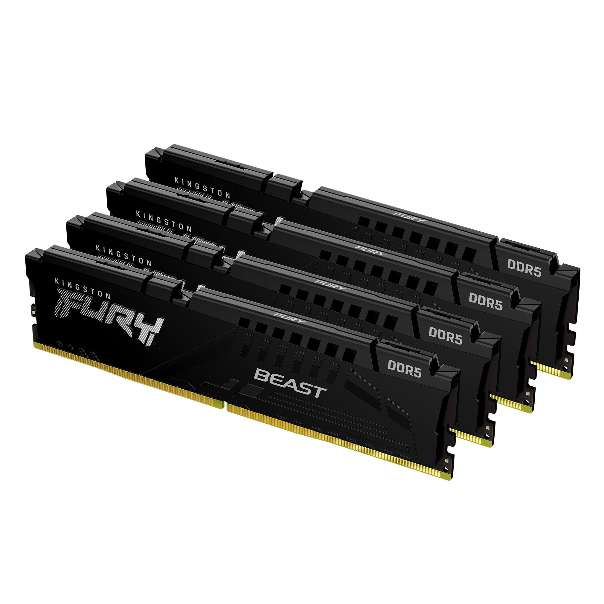 Kingston 64GB 6000MT/s DDR5 CL40 DIMM Kit of 4 FURY Beast Black XMP - 64 GB - DDR5