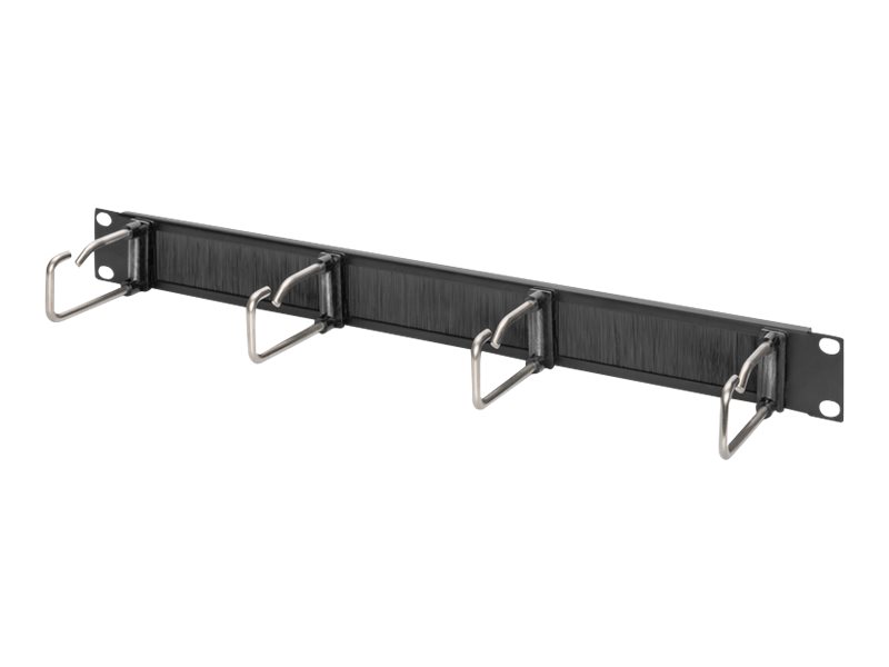 Digitus Cable Management Panel with Steel Rings and Brush Strip for 482.6 mm (19) Cabinets, 1U