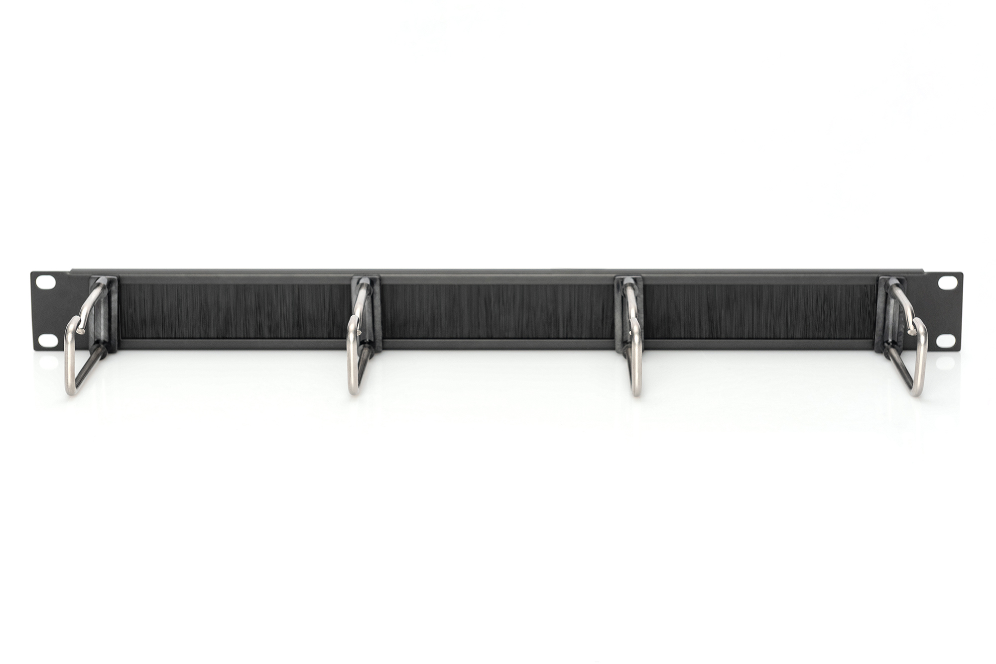 Digitus Cable Management Panel with Steel Rings and Brush Strip for 482.6 mm (19) Cabinets, 1U