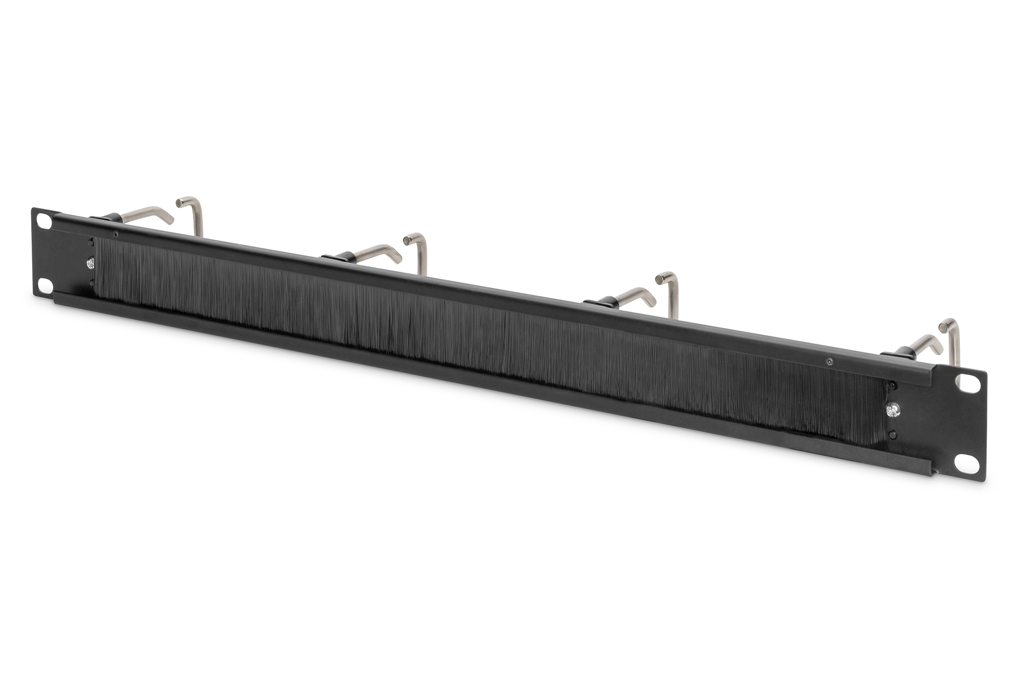 Digitus Cable Management Panel with Steel Rings and Brush Strip for 482.6 mm (19) Cabinets, 1U