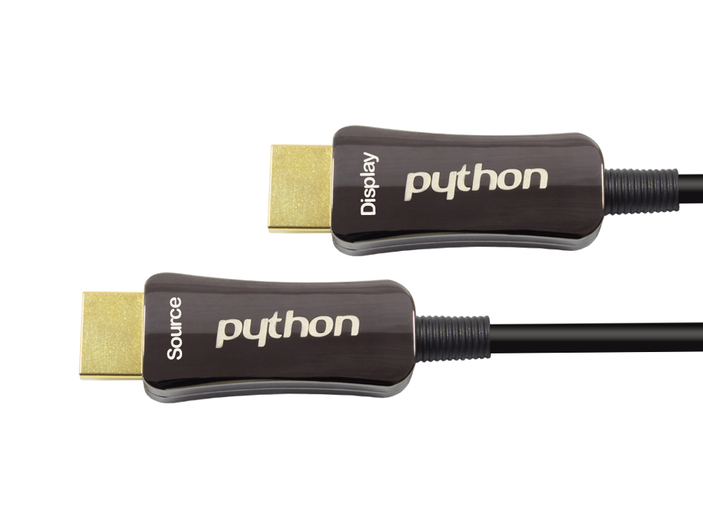 PYTHON Optisches Hybrid HDMI 2.0 Anschlusskabel 4K2K UHD 60Hz vergoldete Stecker und - Adapter - Digital/Display/Video