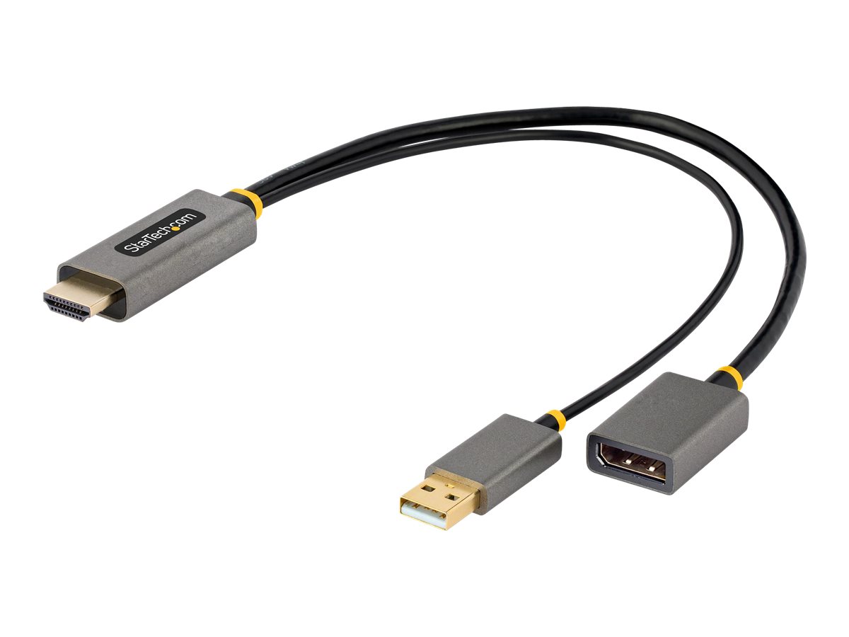 StarTech.com 128-HDMI-DISPLAYPORT  StarTech.com Cable 30cm Adaptador HDMI  a DisplayPort - Activo - 4K 60Hz - Conversor HDMI 2.0 a DP 1.2 - HDR -  Alimentado por el Bus USB - de Ordenador de Sobremesa o Portátil