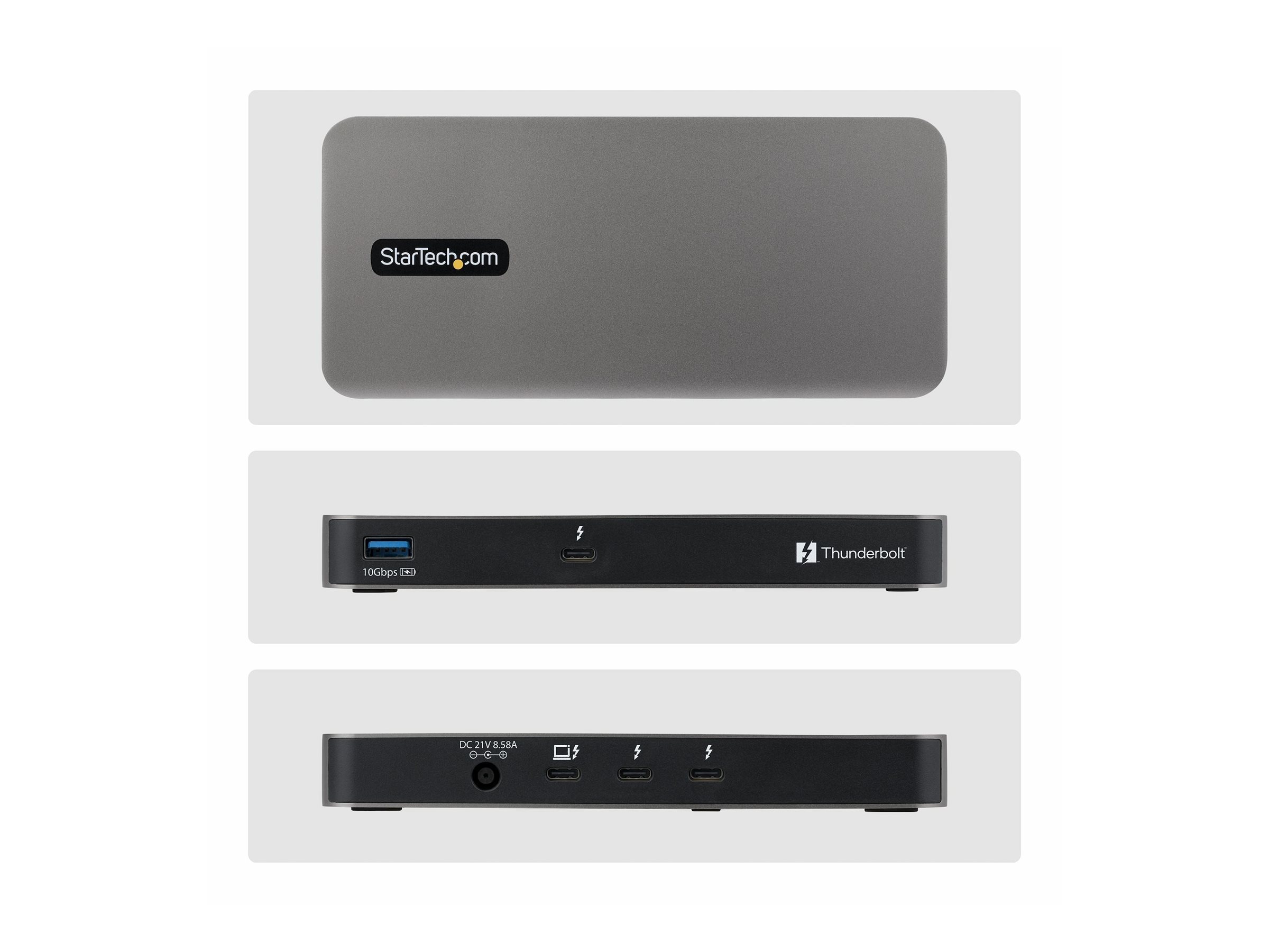 StarTech.com 4-Port Thunderbolt 5 Hub with Thunderbolt Share KVM, 80/120Gbps, 8K Multi-Display, 140W PD, USB-A 10Gbps, TB4 & USB4, MacBook M4 Pro M4 Max M5