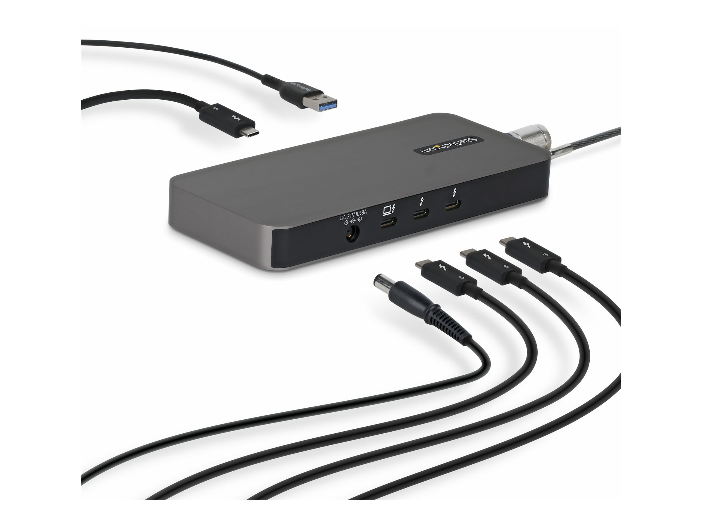 StarTech.com 4-Port Thunderbolt 5 Hub with Thunderbolt Share KVM, 80/120Gbps, 8K Multi-Display, 140W PD, USB-A 10Gbps, TB4 & USB4, MacBook M4 Pro M4 Max M5
