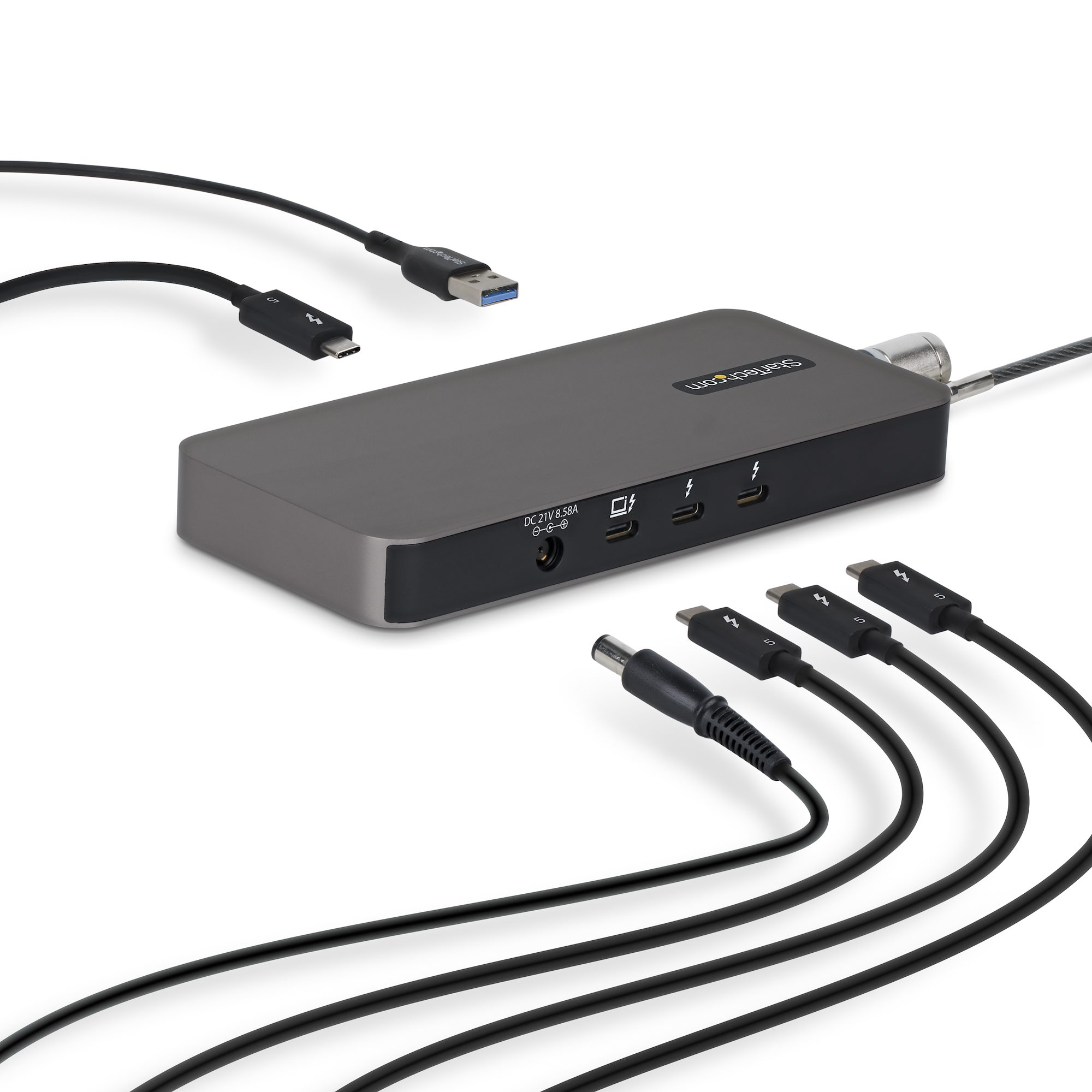 StarTech.com 4-Port Thunderbolt 5 Hub with Thunderbolt Share KVM, 80/120Gbps, 8K Multi-Display, 140W PD, USB-A 10Gbps, TB4 & USB4, MacBook M4 Pro M4 Max M5