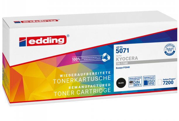 EDDING EDD-5071 schwarz Toner kompatibel zu Kyocera TK-1160 - Kompatibel - Tonereinheit