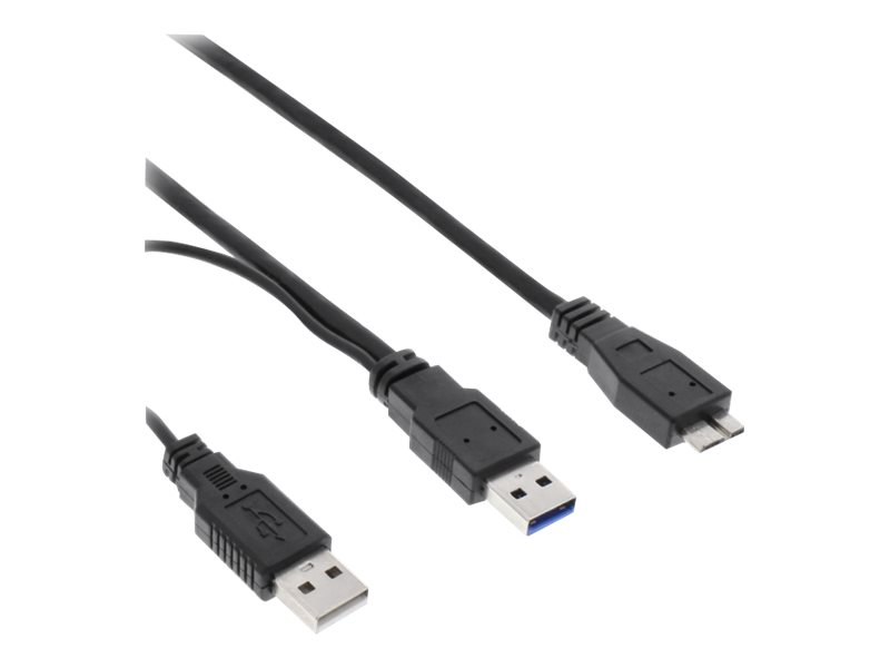 InLine 35415Y cable USB 1,5 m USB 3.2 Gen 1 (3.1 Gen 1) Micro-USB B 2 x USB A Negro