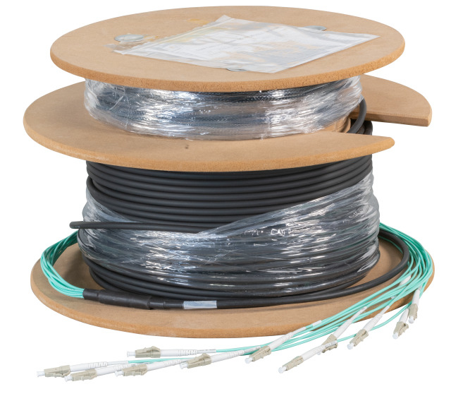EFB Elektronik O8322L190OM3 cable de fibra optica 190 m 8x LC U-DQ(ZN) BH OM3 Negro