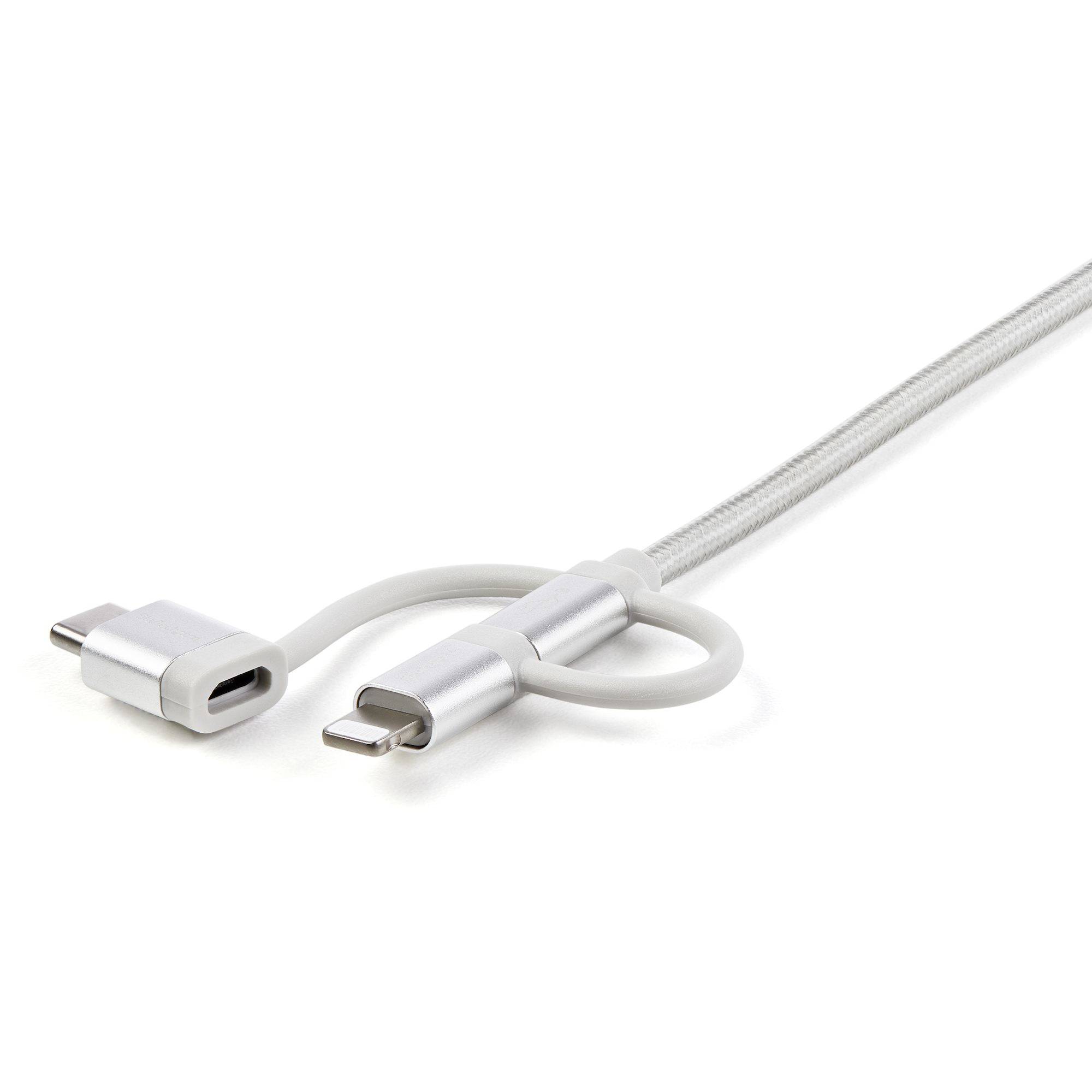 StarTech.com Cavo di ricarica multiplo USB da 1m - Adattatore da USB a  Micro-USB o USB-C o Lightning per iPhone / iPad / iPod / Android -  Certificato