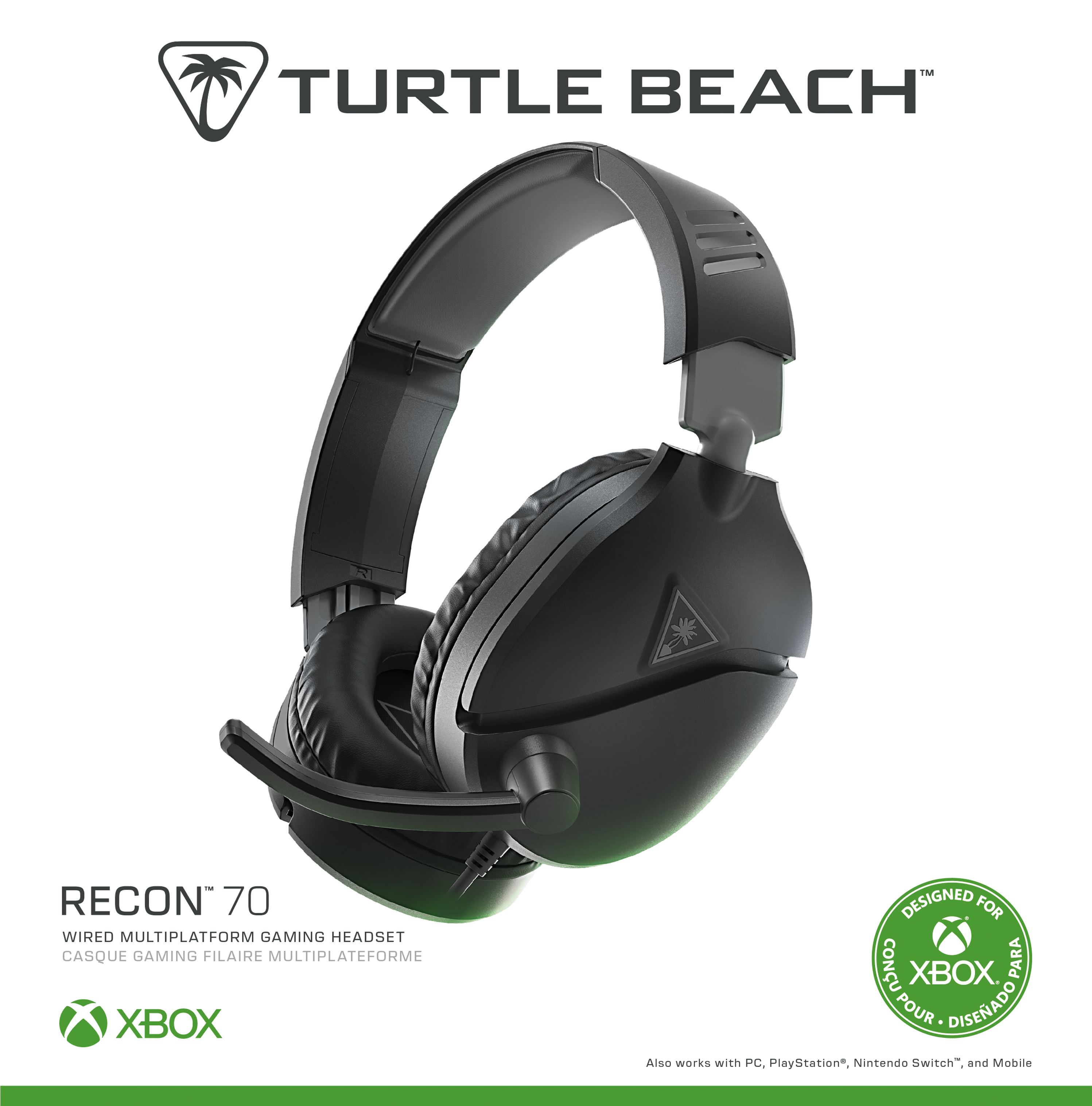 Turtle Beach Gaming headphones B0CWS5461M Recon 70 XB Black Over-Ear