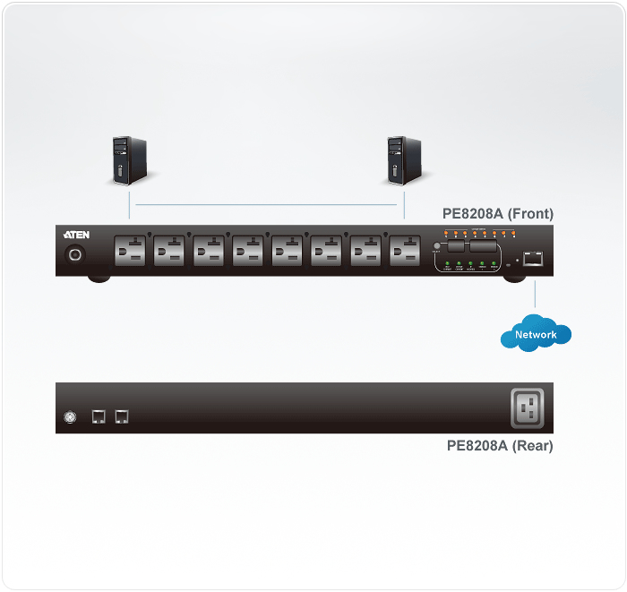 ATEN PE8208G unit� di distribuzione dellenergia (PDU) 8 presa(e) AC 1U Nero