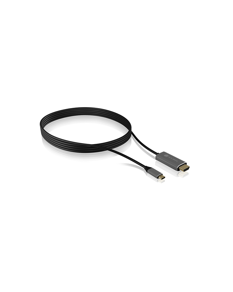 ICY BOX IB-CB020-C cble HDMI 1,8 m HDMI Type A (Standard) Noir, Argent