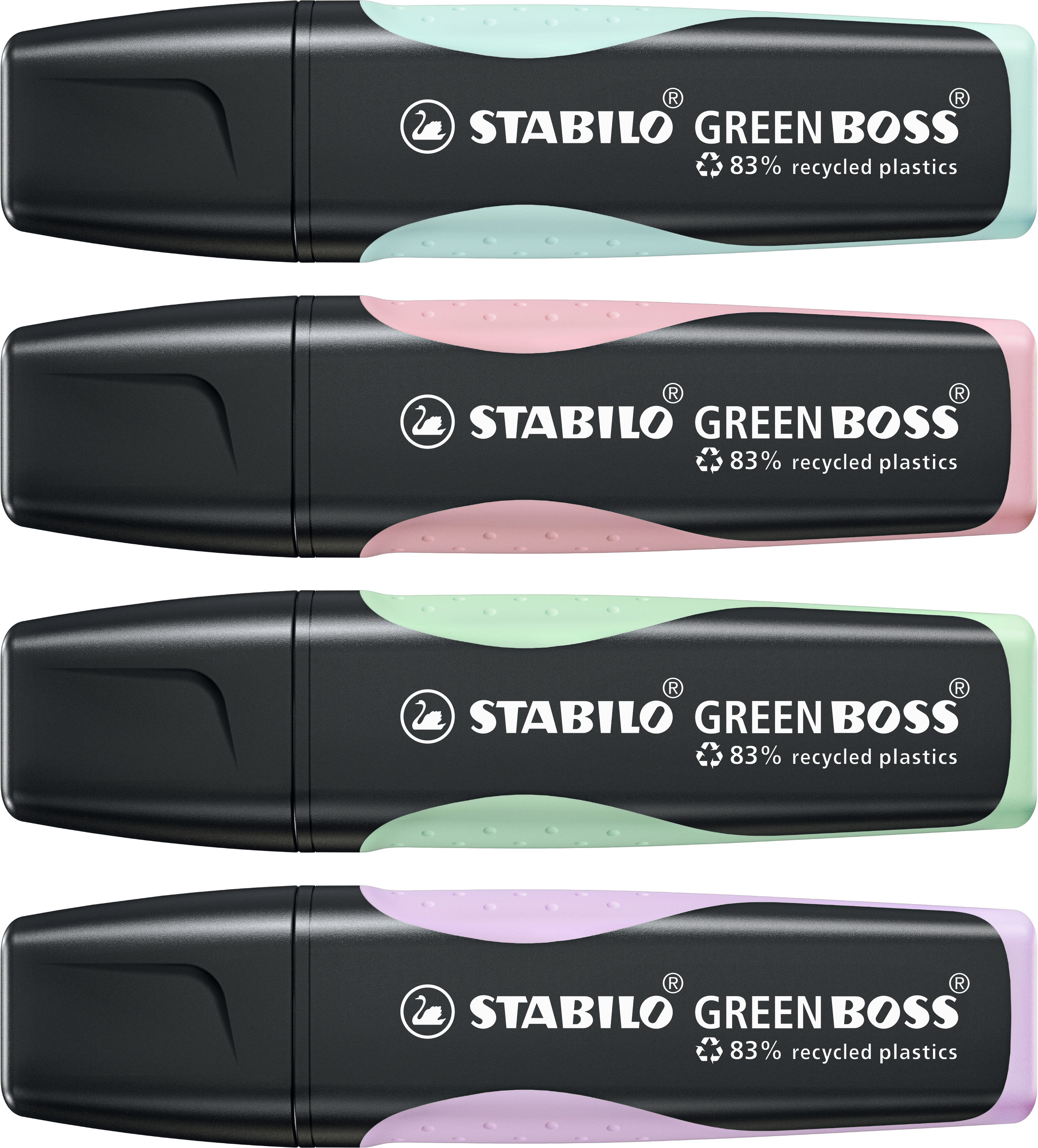 STABILO GREEN BOSS marqueur 4 pi�ce(s) Pointe biseaut�e Vert, Menthe, Rose, Violet