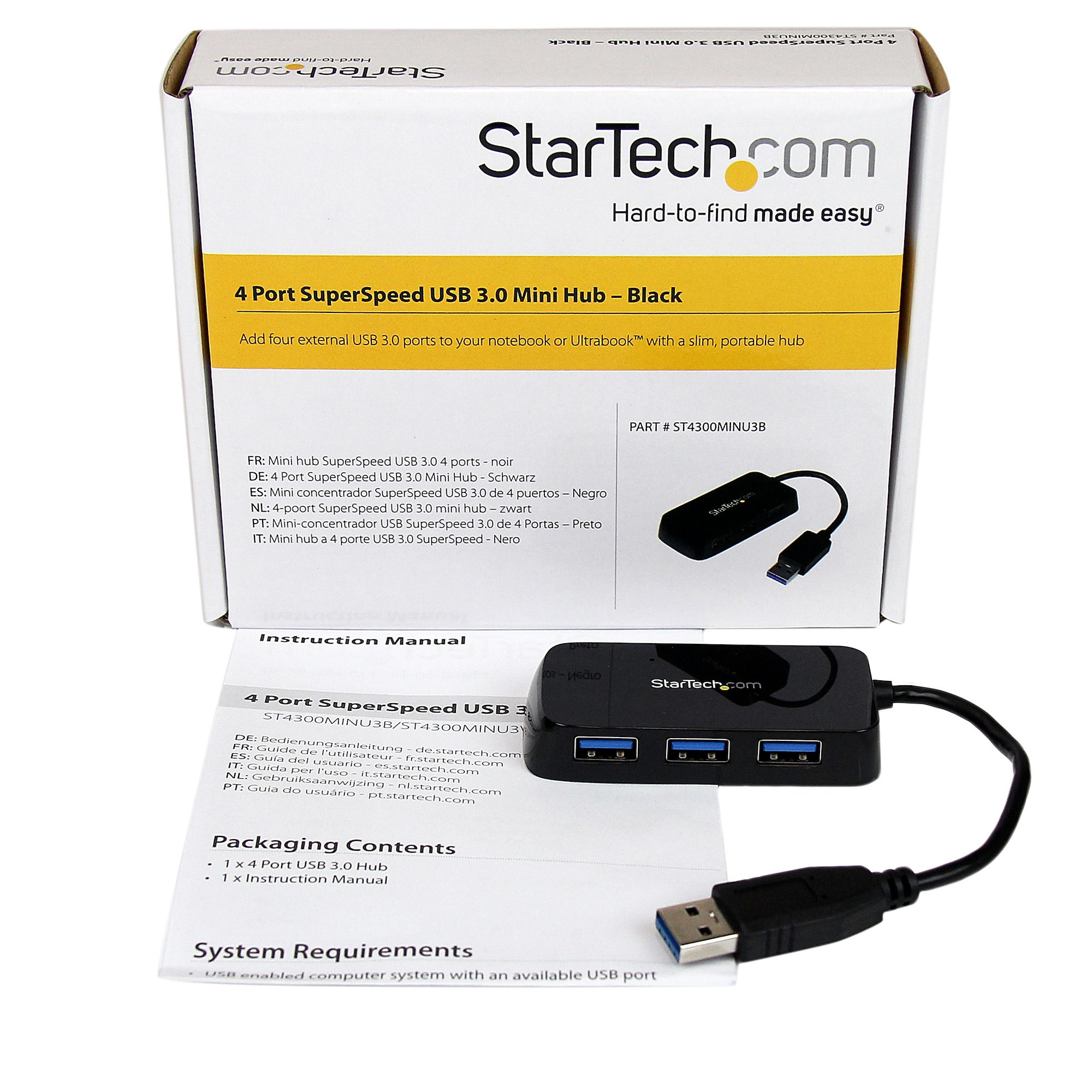 StarTech.com Hub Concentrador Portátil USB 3.0 SuperSpeed de 4