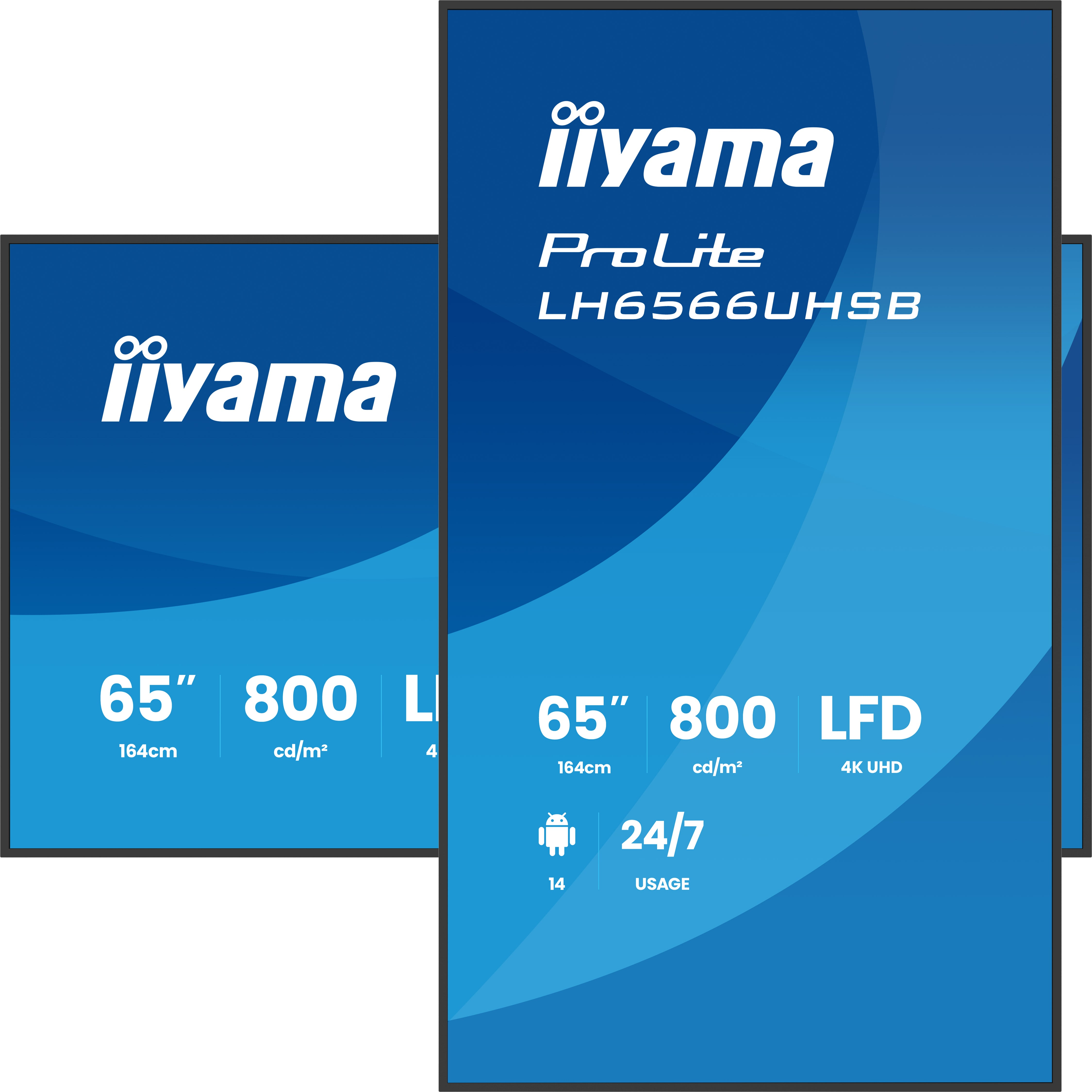 iiyama LH6566UHSB-B1AG Signage Display Digital signage flat panel 165.1 cm (65) LCD Wi-Fi 800 cd/m� 4K Ultra HD Black Built-in processor Android 24/7