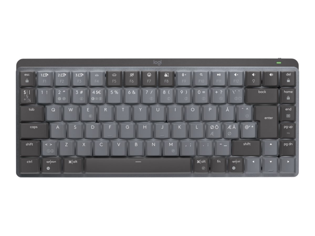 Logitech MX Mini Mechanical clavier RF sans fil + Bluetooth QWERTY Danois, Finlandais, Norvgien, Sudois Graphite, Gris