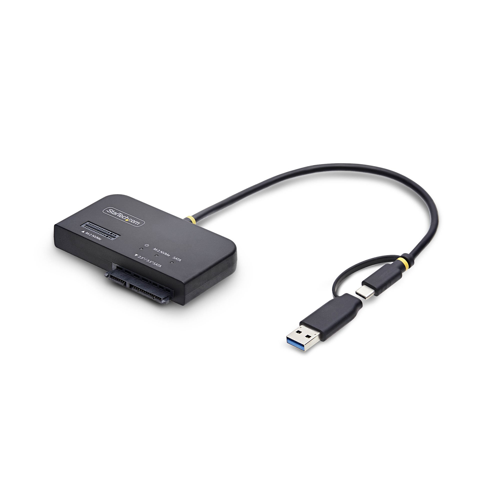 StarTech.com Adattatore da USB-C / USB-A a M.2 NVMe e SATA da 2,5 / 3,5, 10 Gbps, Lettore per SSD Esterno, Senza Attrezzi, B+M/M-Key
