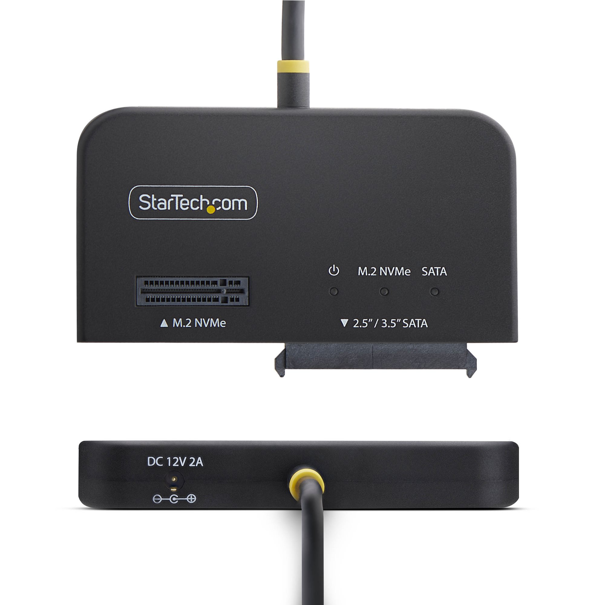 StarTech.com Adattatore da USB-C / USB-A a M.2 NVMe e SATA da 2,5 / 3,5, 10 Gbps, Lettore per SSD Esterno, Senza Attrezzi, B+M/M-Key