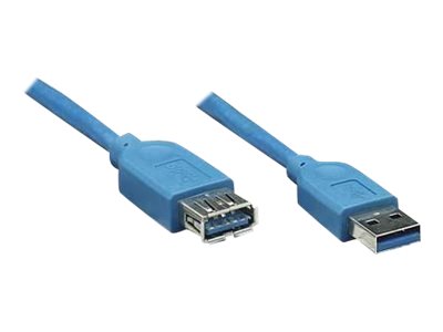 Techly ICOC-U3-AA-10-EX cable USB 1 m USB 3.2 Gen 1 (3.1 Gen 1) USB A Azul
