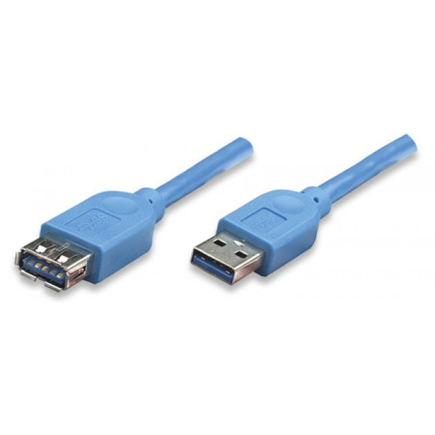 Techly ICOC-U3-AA-10-EX cable USB 1 m USB 3.2 Gen 1 (3.1 Gen 1) USB A Azul
