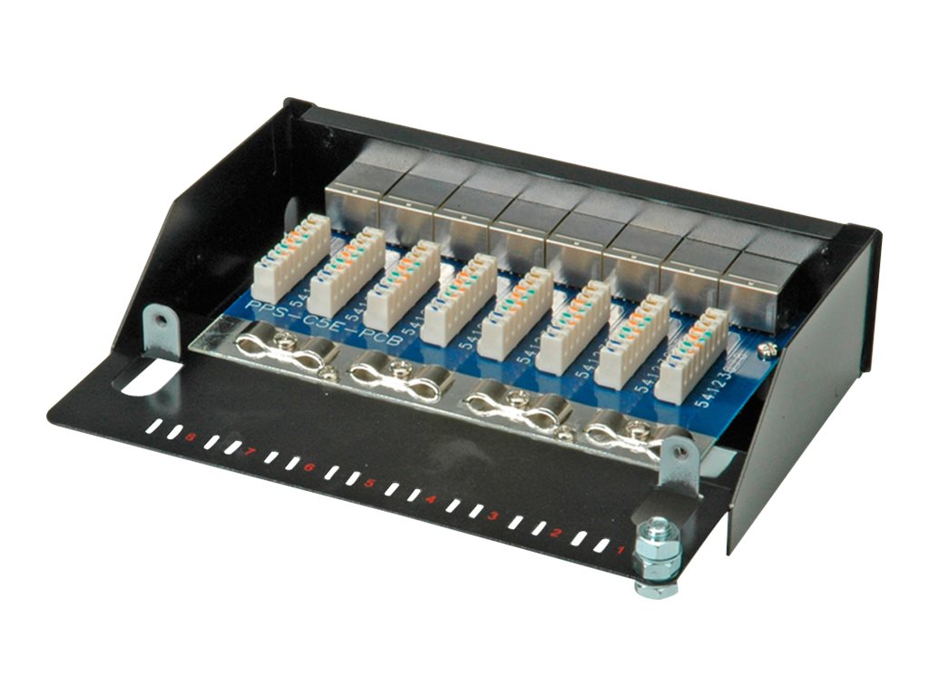 ROLINE Cat.5e Wall Mount Patch Panel, 8 Ports, STP black