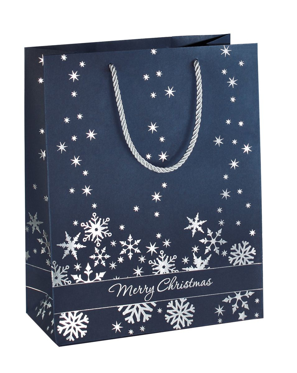 Sigel 3 Geschenktaschen Silver Snowflakes Motiv