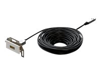 Kindermann Konnect design - Highspeed - HDMI-Verlngerungskabel mit Ethernet - HDMI weiblich Paneel montierbar zu HDMI mnnlich - 25 m - Hybrid Kupfer/Kohlefaser - wei, RAL 9010 - Active Optical Cable (AOC)