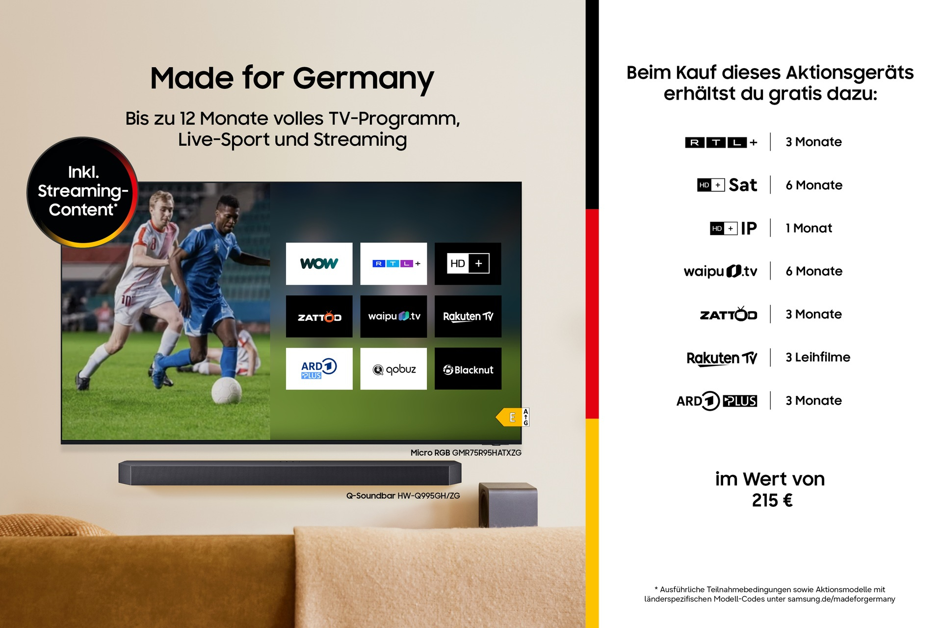 Samsung GQ43QN70 QLED-TV EEK F A - G CI+ DVB-C DVB-S2 DVB-T2 Smart TV - LCD-TV - 109,2 cm