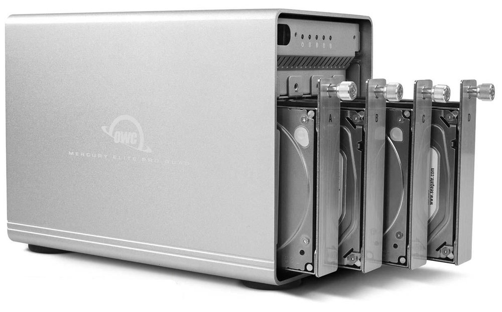 OWC Mercury Elite Pro Quad - HDD-Gehuse - 2.5/3.5 Zoll - Serial ATA III - USB Konnektivitt - Silber