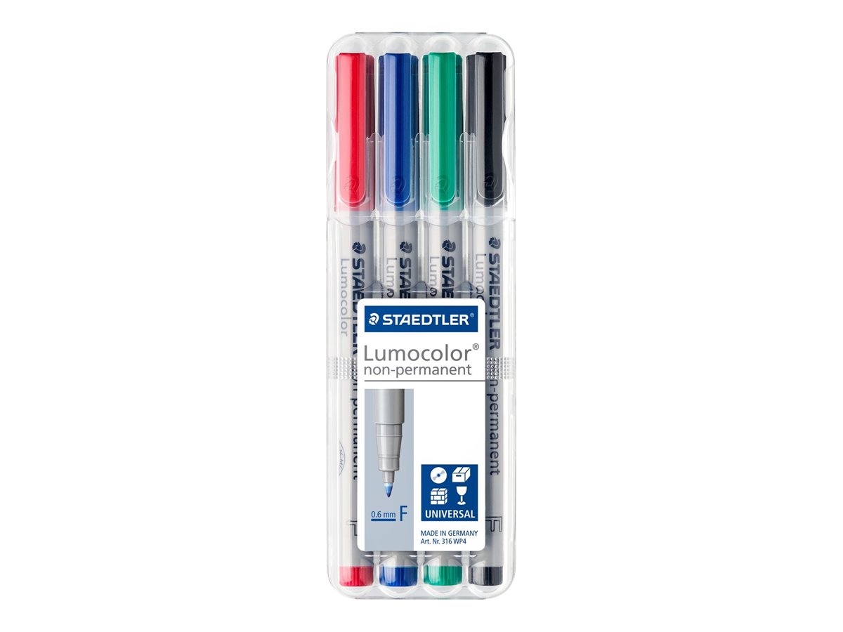 Staedtler 316 WP4 evidenziatore 1 pz Nero, Blu, Verde, Rosso