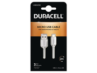 Duracell USB5023W cavo USB 2.0 2 m USB A Micro-USB A Bianco