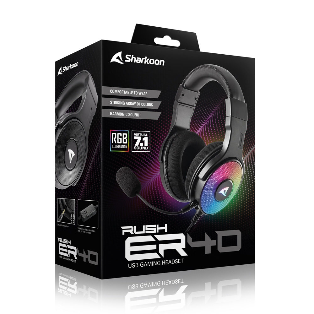 Sharkoon 4044951034208 | Sharkoon Rush ER40 Headset Wired Head-band Gaming  Black