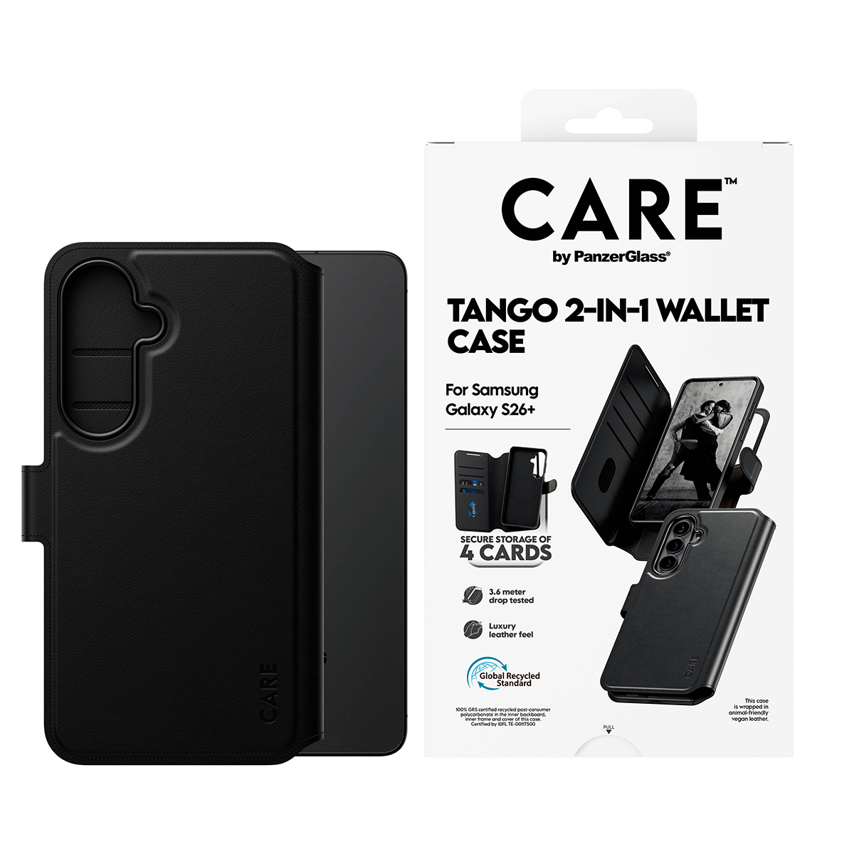 PanzerGlass CARE? by Case Tango 2-in-1 Wallet m. Qi Samsung Galaxy S26+ Cover...