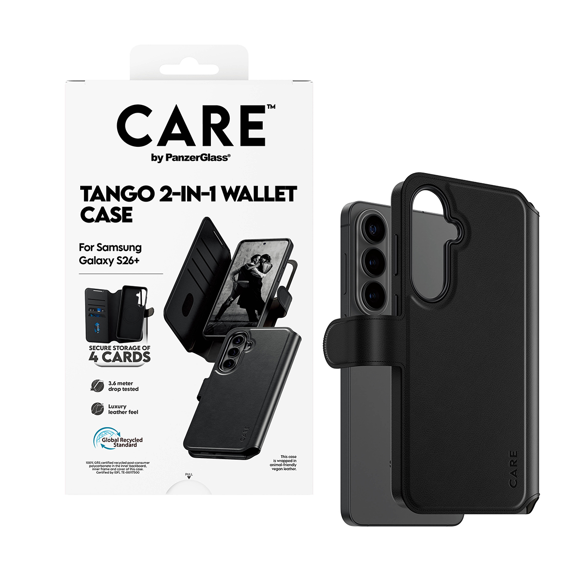 PanzerGlass CARE? by Case Tango 2-in-1 Wallet m. Qi Samsung Galaxy S26+ Cover...