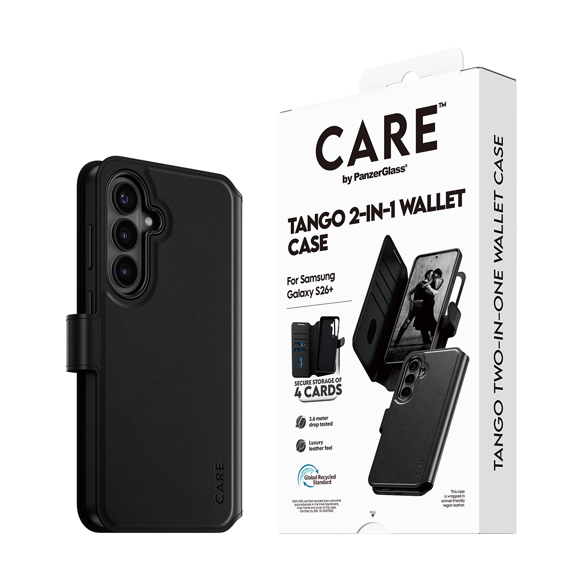 PanzerGlass CARE? by Case Tango 2-in-1 Wallet m. Qi Samsung Galaxy S26+ Cover...