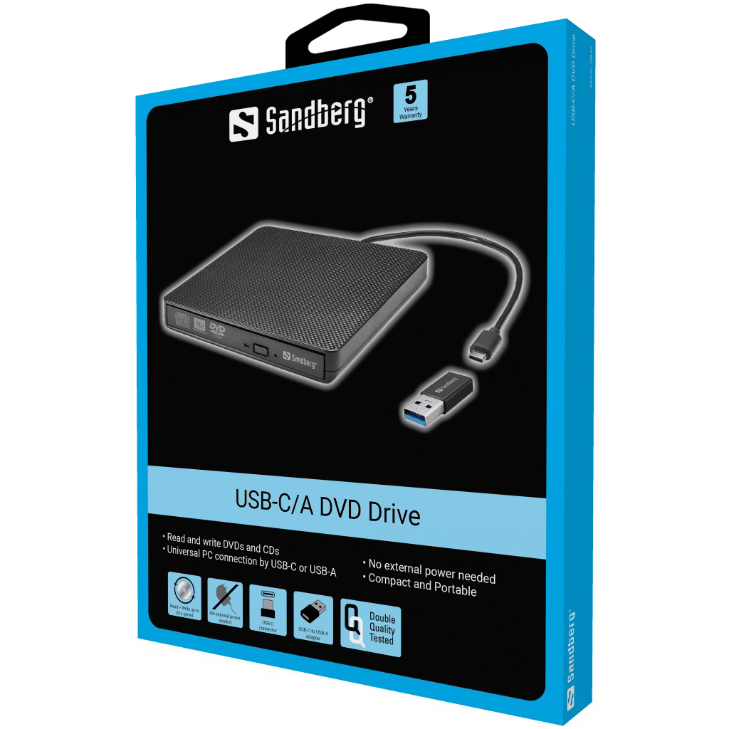 Sandberg USB-C/A DVD Drive