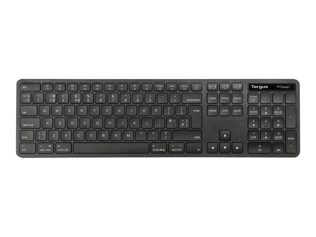 Targus EcoSmart AKB873UK keyboard Universal RF Wireless + Bluetooth QWERTY UK English Black