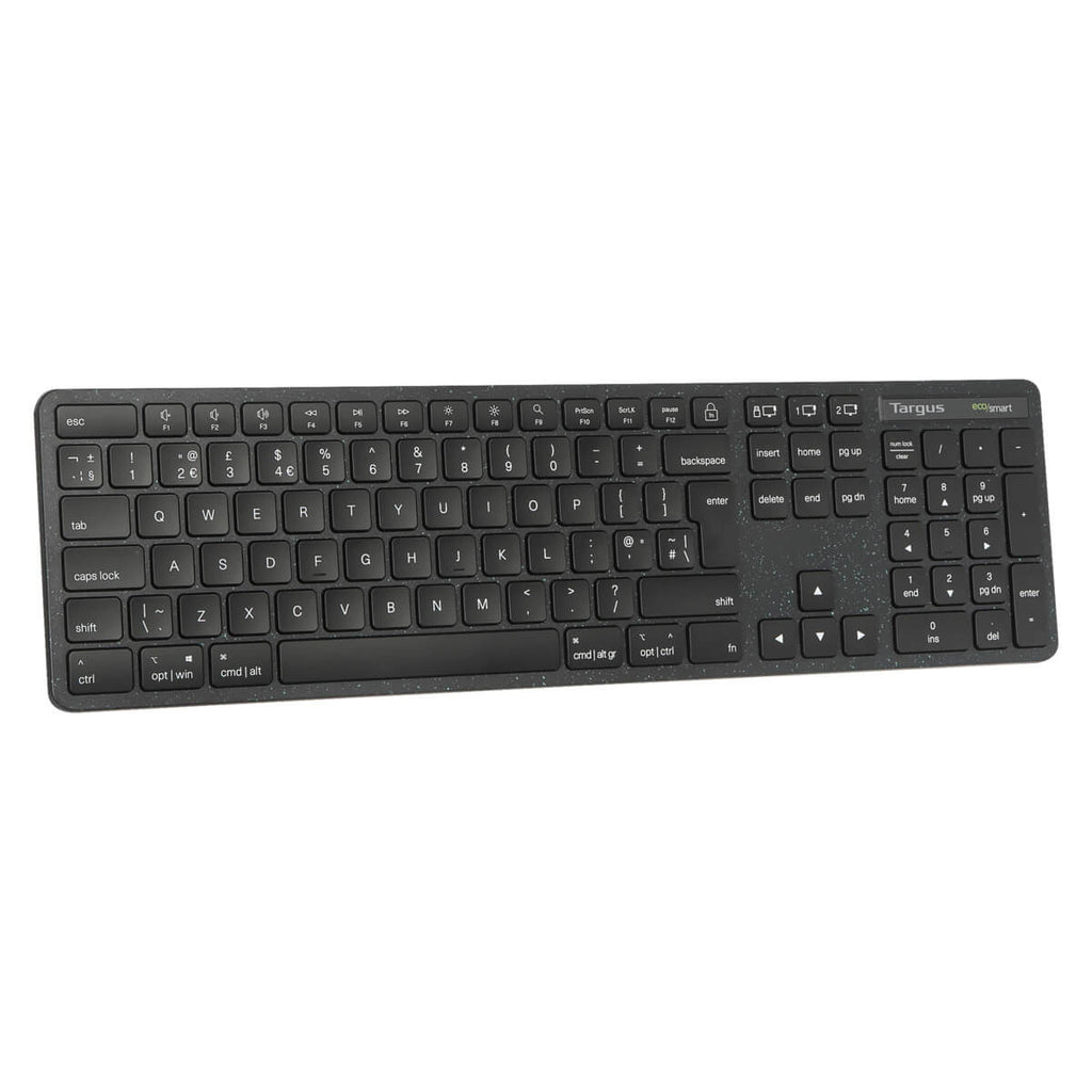 Targus EcoSmart AKB873UK keyboard Universal RF Wireless + Bluetooth QWERTY UK English Black