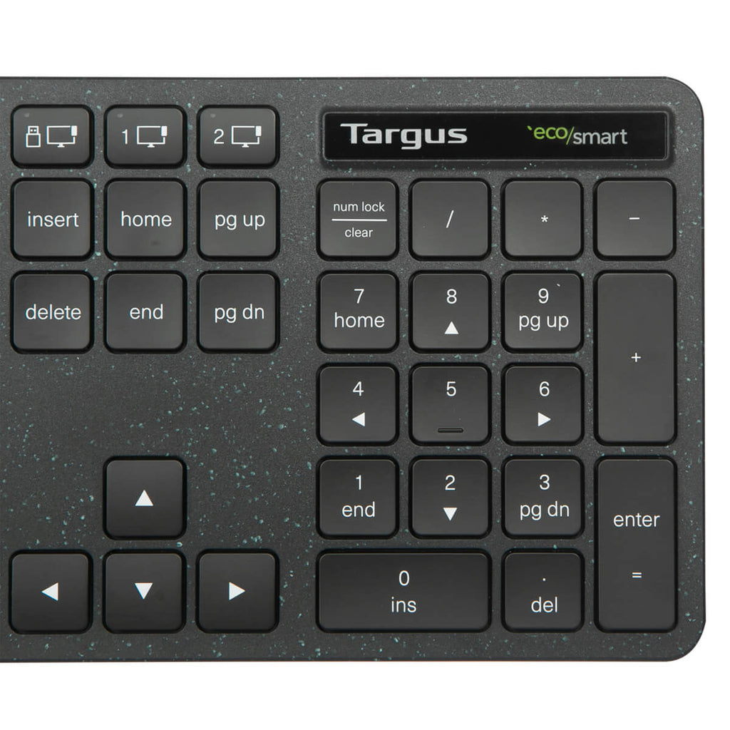 Targus EcoSmart AKB873UK keyboard Universal RF Wireless + Bluetooth QWERTY UK English Black