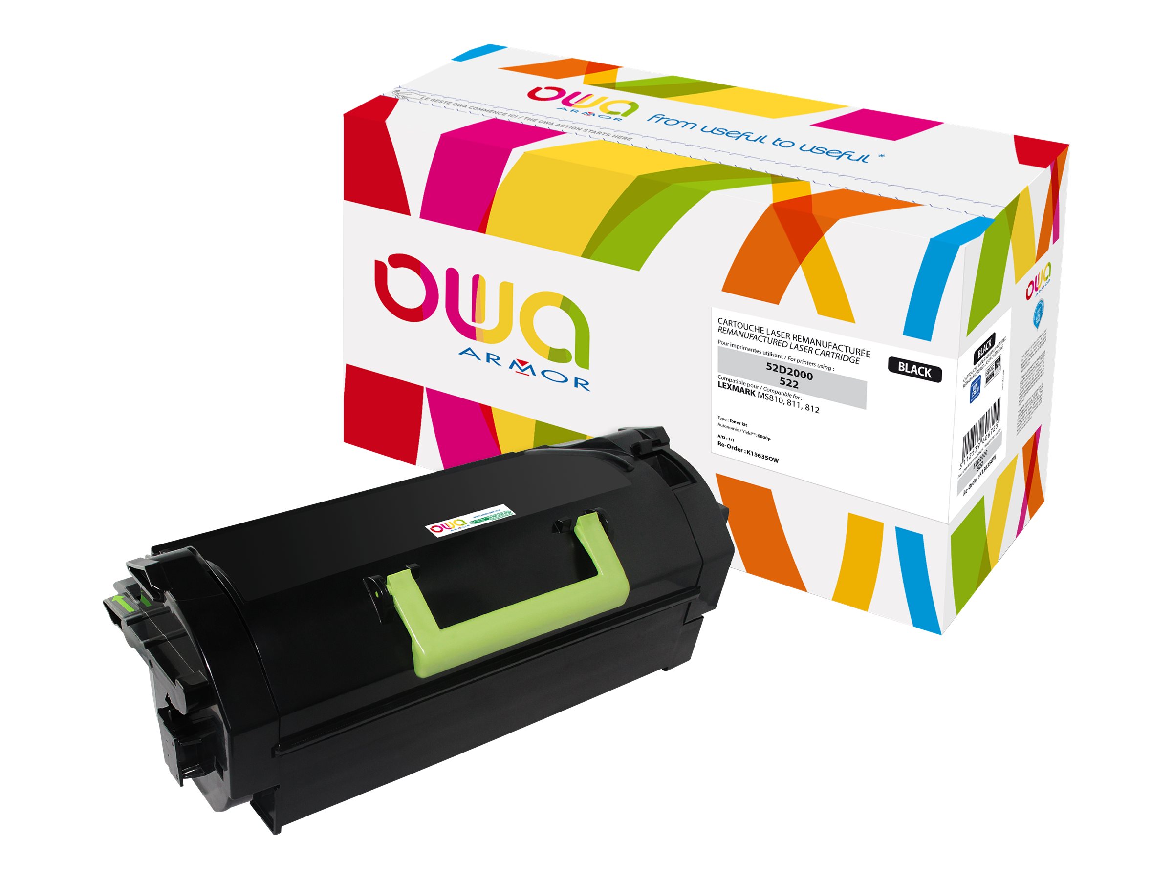 Armor OWA - Schwarz - kompatibel - wiederaufbereitet - Tonerpatrone (Alternative zu: Lexmark 522)