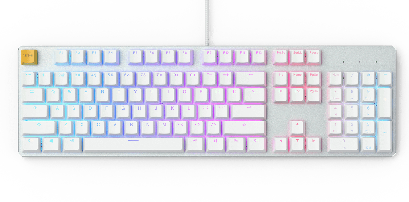 Glorious PC Gaming Race GMMK teclado USB QWERTY Internacional de EE.UU. Plata, Blanco