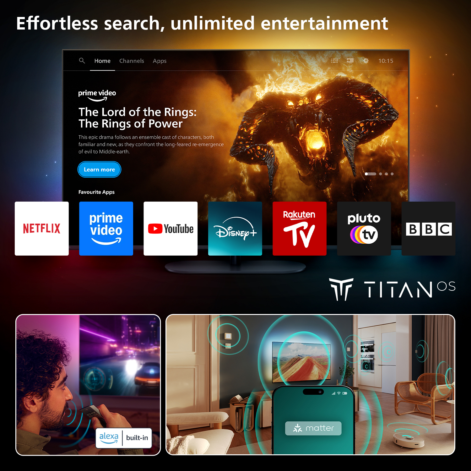 Philips 75MLED910 - 189 cm (75) Diagonalklasse LCD-TV mit LED-Hintergrundbeleuchtung - QLED - Smart TV - TITAN OS - 4K UHD (2160p)