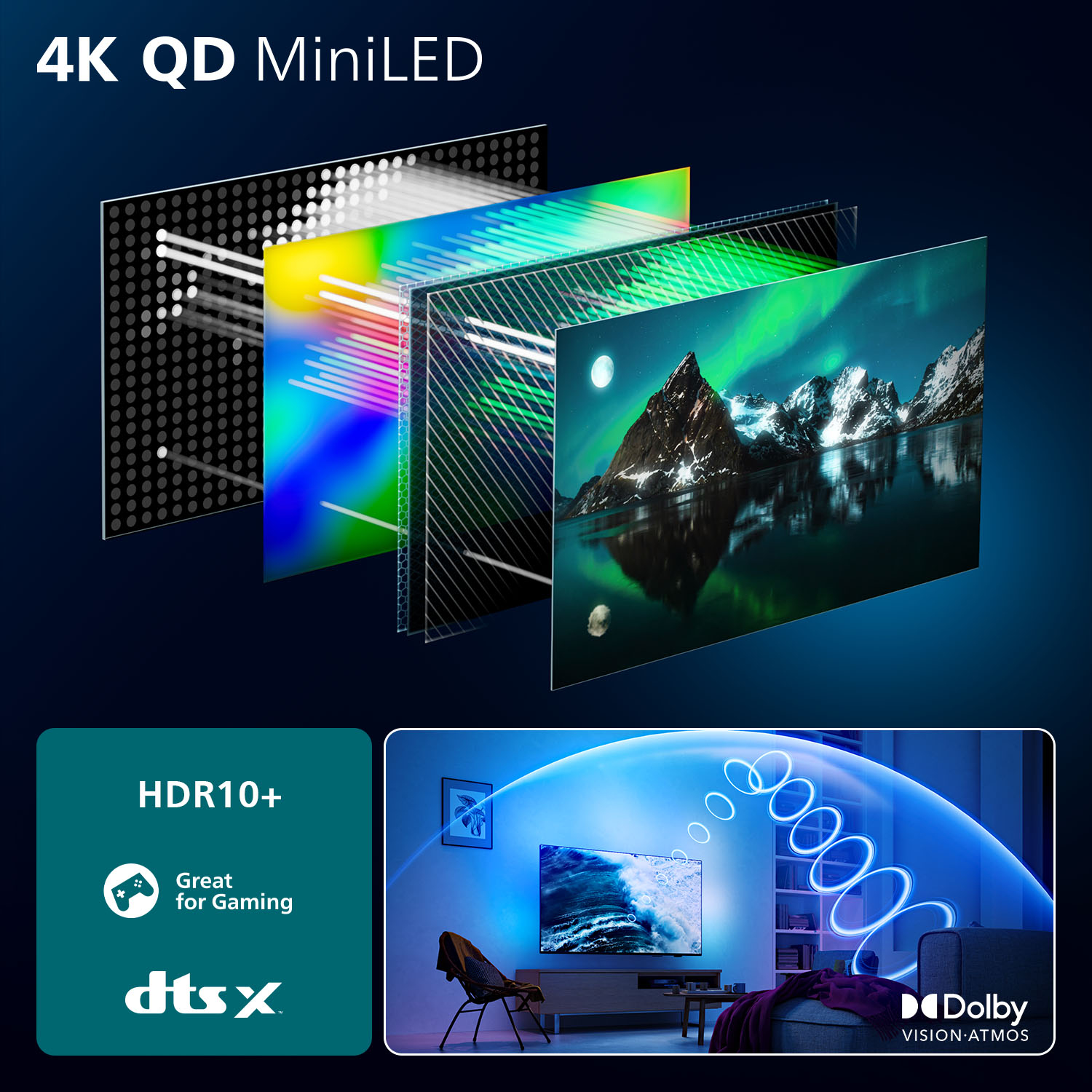 Philips 75MLED910 - 189 cm (75) Diagonalklasse LCD-TV mit LED-Hintergrundbeleuchtung - QLED - Smart TV - TITAN OS - 4K UHD (2160p)