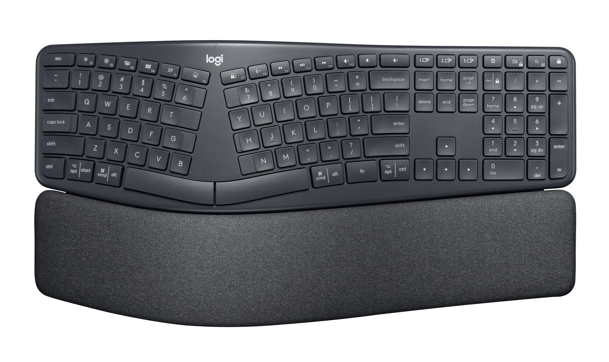Logitech Ergo K860 for Business teclado RF Wireless + Bluetooth Ingl�s internacional Grafito