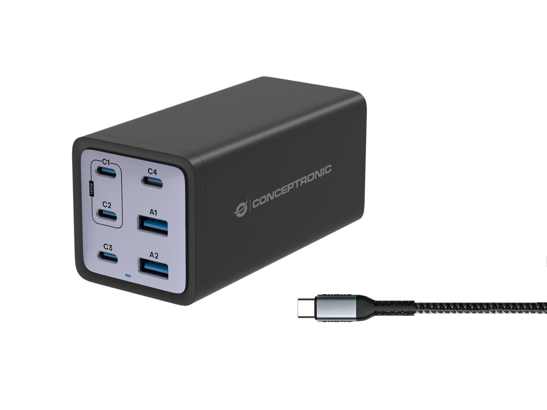 Conceptronic OZUL06BE chargeur dappareils mobiles Universel Noir Secteur Charge rapide Intrieure
