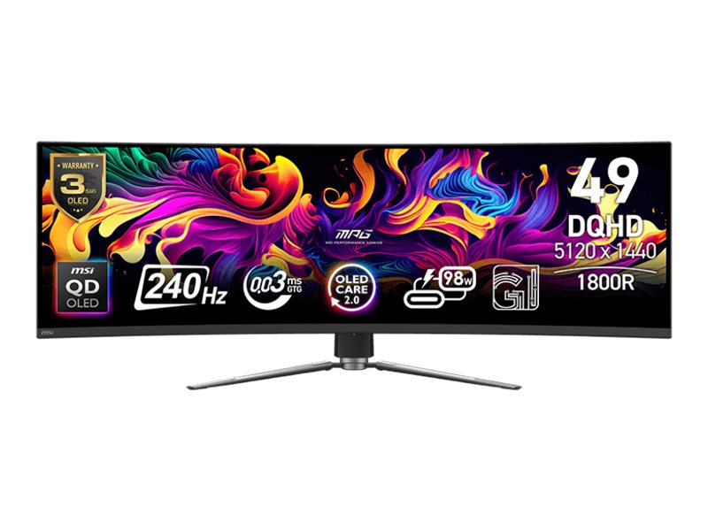 MSI MPG 491CQPXDE QD-OLED - OLED-Monitor - Gaming - gebogen - 124.5 cm (49)